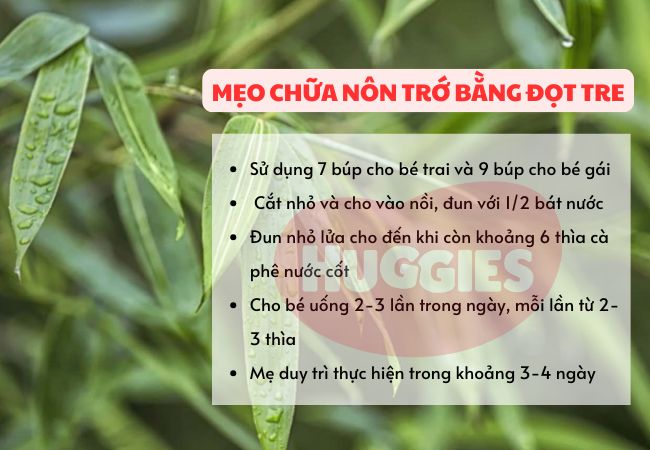 Mẹo dân gian chữa nôn trớ ở trẻ sơ sinh bằng đọt tre