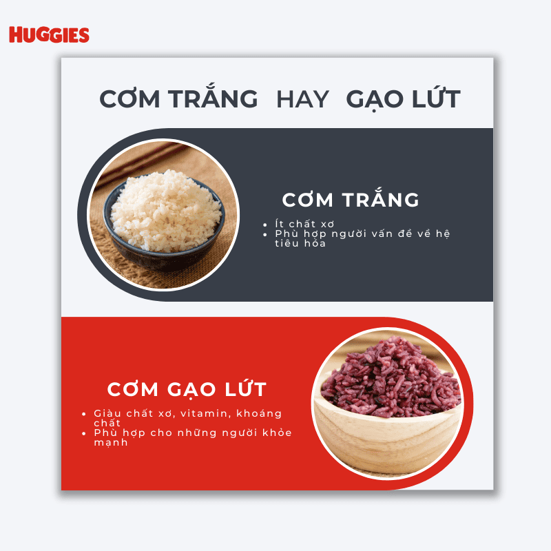 Nên lựa chọn cơm trắng hay cơm gạo lứt