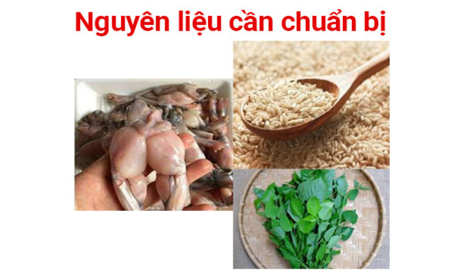 Nguyên liệu nấu cháo ếch rau ngót