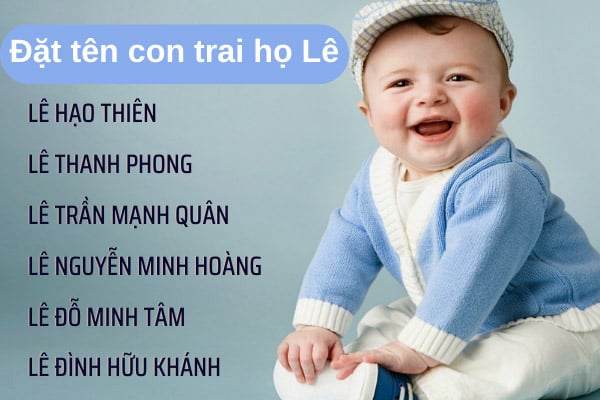 Đặt tên con trai với họ Lê