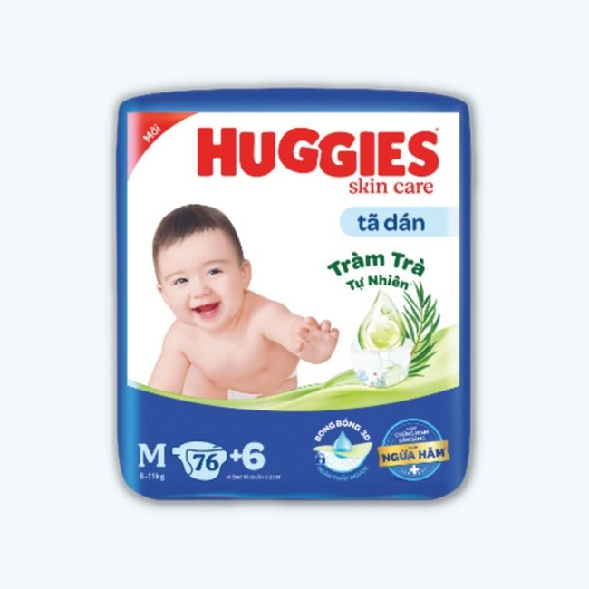 Tã dán Huggies Skin Care Tràm Trà