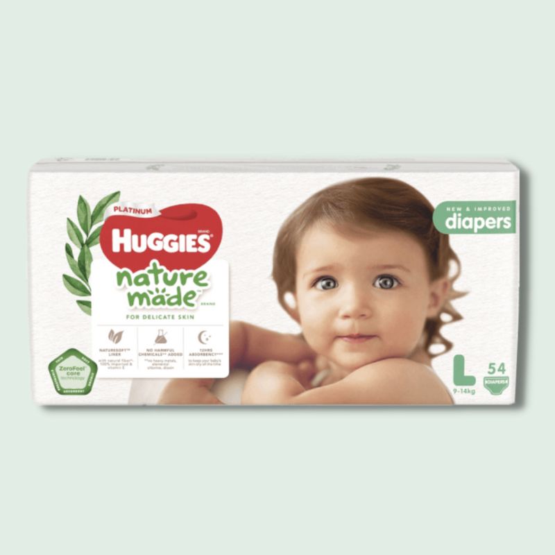 Tã dán cao cấp Huggies Platinum Nature Made size L