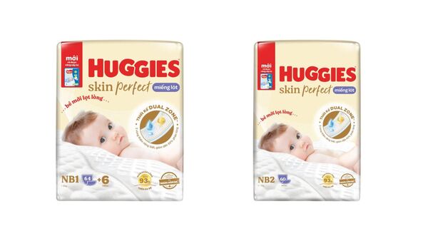 Miếng lót sơ sinh Huggies Skin Perfect 2 vùng thấm