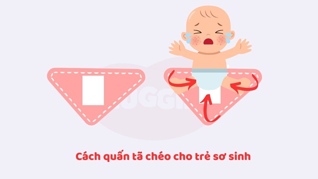 Cách quấn tã chéo cho trẻ sơ sinh