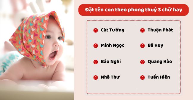 Đặt tên con theo phong thuỷ 3 chữ