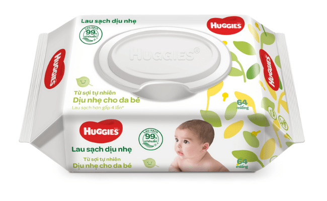 Sản phẩm khăn giấy ướt Huggies Clean Care không mùi