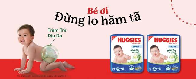 Tã dán Huggies SkinCare Tràm Trà tự nhiên