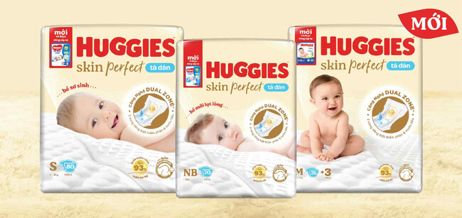 Tã dán Huggies Skin Perfect 2 vùng thấm