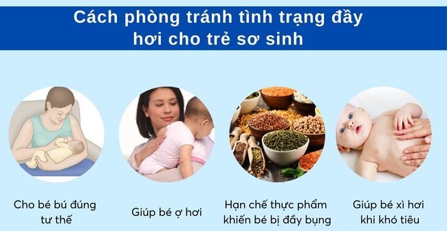 Cách phòng tránh tình trạng đầy hơi cho trẻ sơ sinh